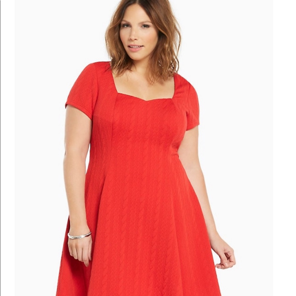 Torrid textured knit skater dress